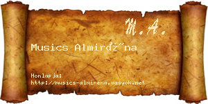 Musics Almiréna névjegykártya